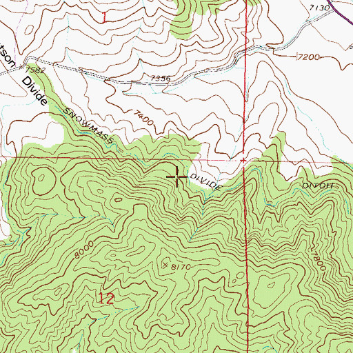 Topographic Map of Snowmass Divide Ditch, CO