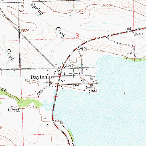 Topographic Map of Dayton Presbyterian Church, MT