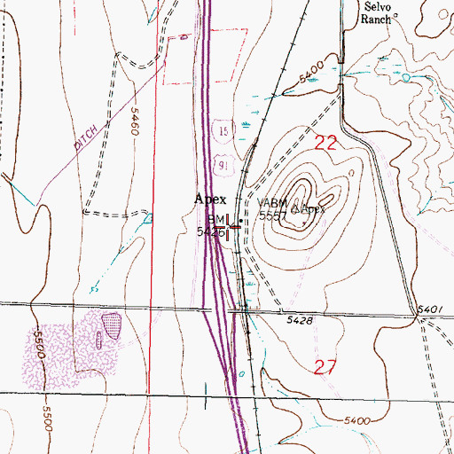Topographic Map of Apex Post Office (historical), MT