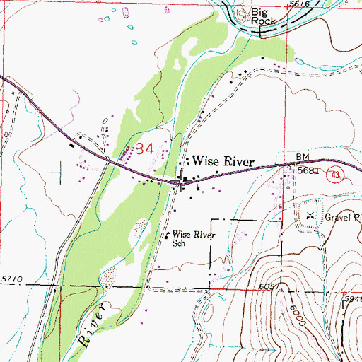 Topographic Map of Wise River (historical), MT