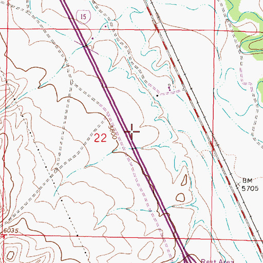 Topographic Map of Willow Spring (historical), MT
