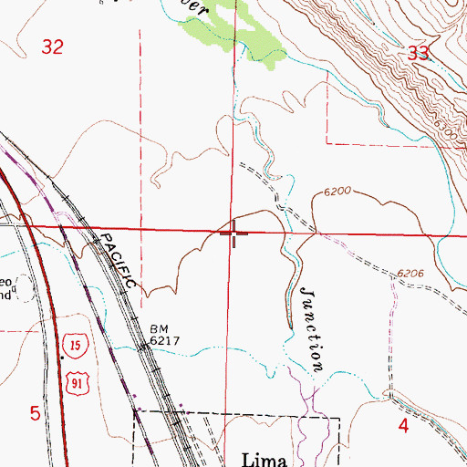 Topographic Map of Red Rock (historical), MT