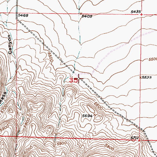 Topographic Map of Ashbaughs Saloon (historical), MT