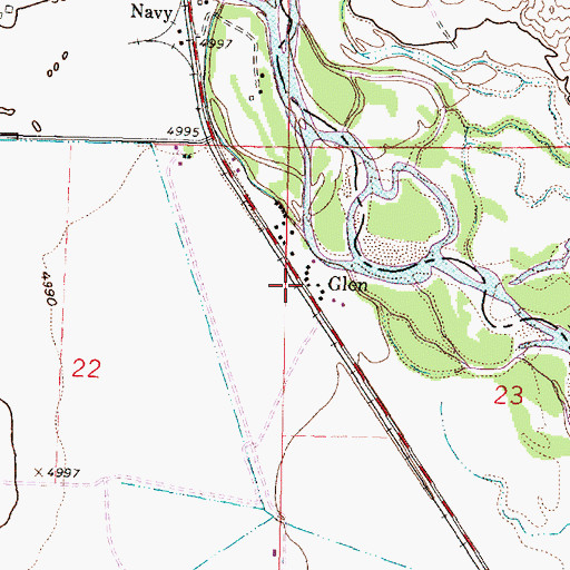 Topographic Map of Glen (historical), MT