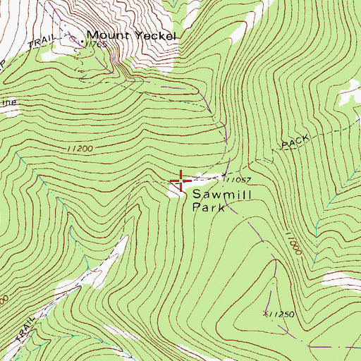 Topographic Map of Sawmill Park, CO