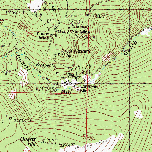 Topographic Map of Lone Pine (historical), MT