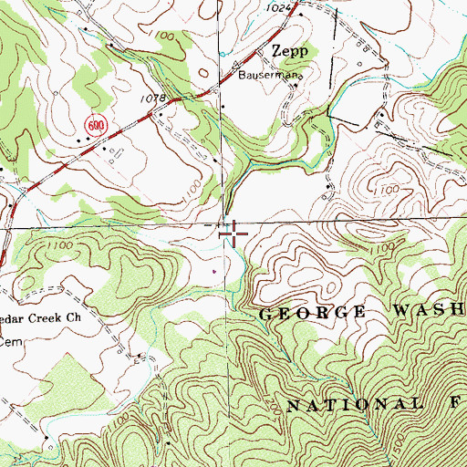 Topographic Map of Fowlers Run, VA