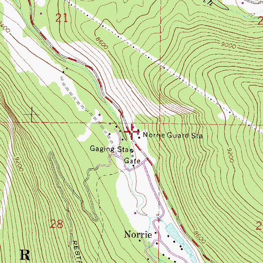 Topographic Map of Norrrie Guard Station, CO