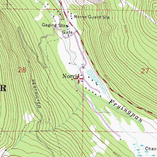 Topographic Map of Norrie, CO