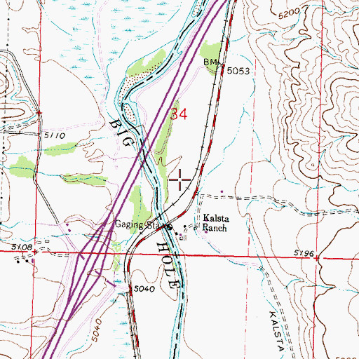 Topographic Map of Earle (historical), MT