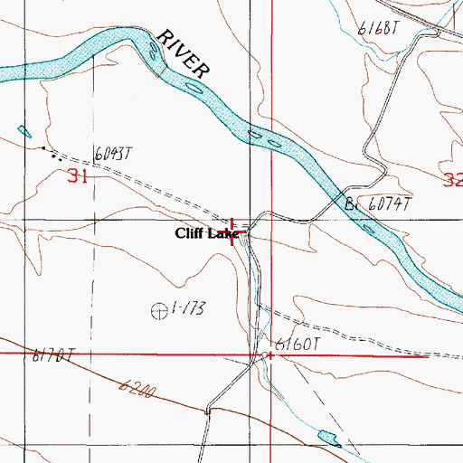 Topographic Map of Cliff Lake Post Office (historical), MT