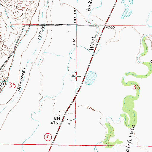 Topographic Map of Centerville (historical), MT