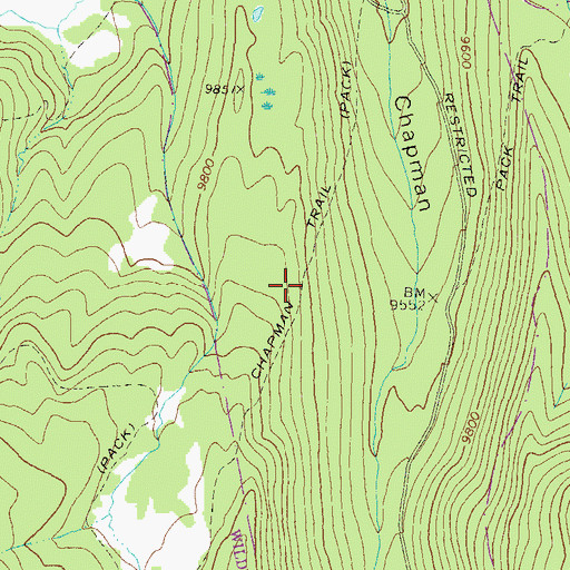 Topographic Map of Chapman Trail, CO