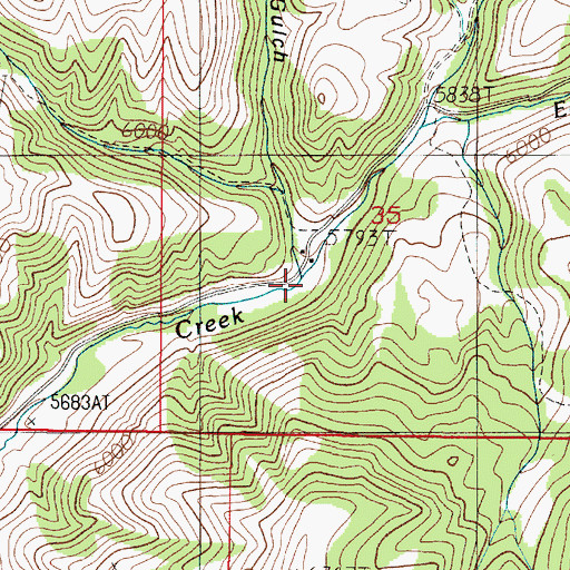 Topographic Map of West Fork Granite Creek, MT