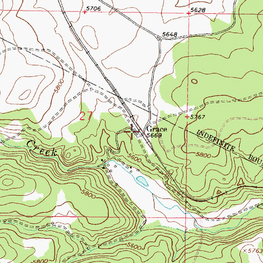 Topographic Map of Grace Post Office (historical), MT