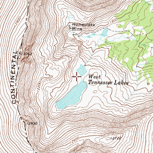 Topographic Map of West Tennessee Lakes, CO