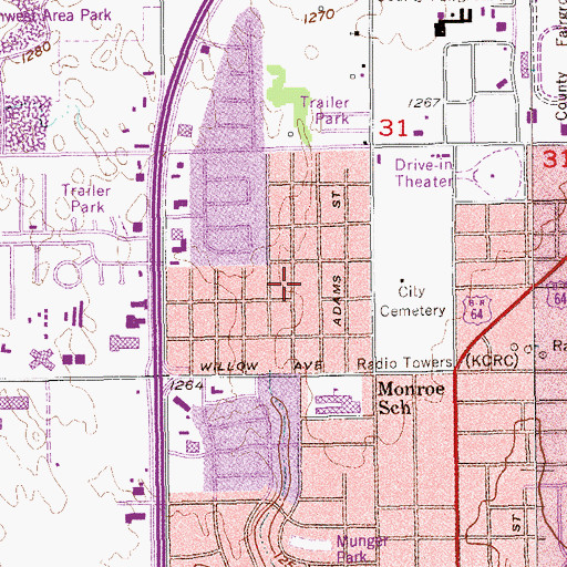 Topographic Map of Madison Avenue Baptist Church, OK