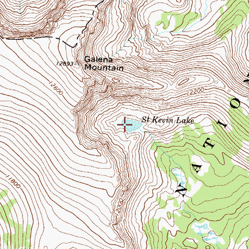 Topographic Map of Saint Kevin Lake, CO