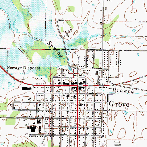 Topographic Map of Grace Presbyterian Church, OK