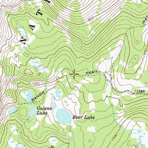 Topographic Map of Main Range Trail, CO