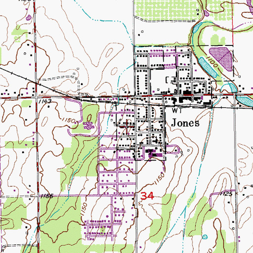 Topographic Map of Shibboleth Jesus Divine Church, OK