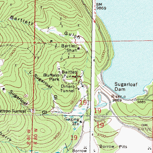 Topographic Map of Bartlett Tunnel, CO