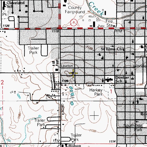 Topographic Map of New Zion Baptist Church, OK