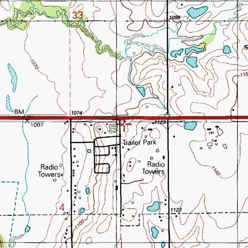 Topographic Map of Skyline Missionary Baptist Church, OK