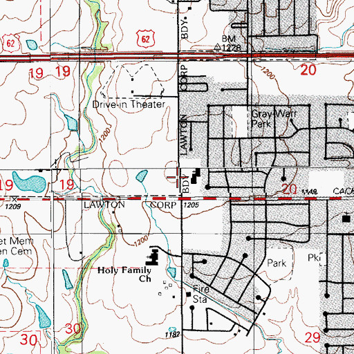 Topographic Map of Western Hills Christian Church, OK