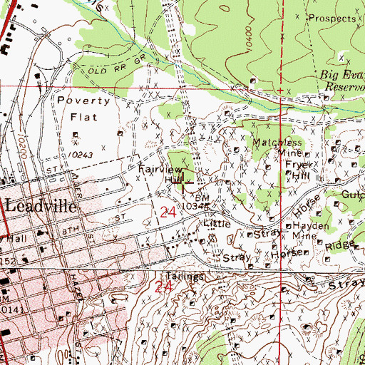 Topographic Map of Fairview Hill, CO