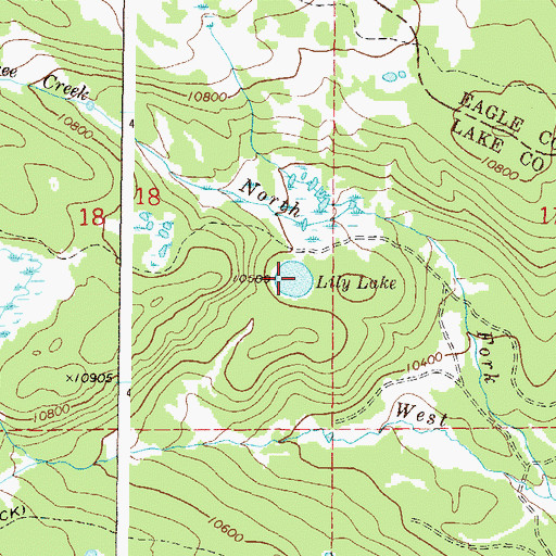 Topographic Map of Lily Lake, CO