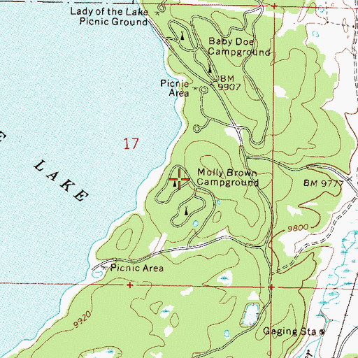 Topographic Map of Molly Brown Campground, CO