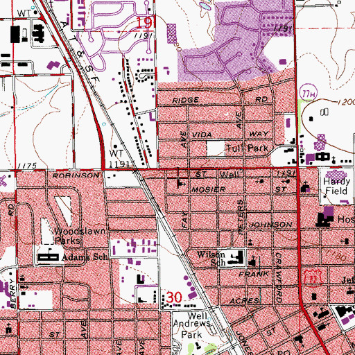 Topographic Map of Goodrich Memorial United Church, OK