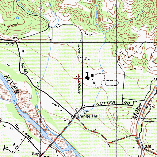 Topographic Map of Geyserville New Tech Academy High School, CA