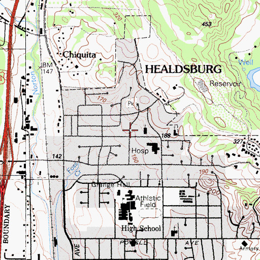 Topographic Map of Good Shepherd Lutheran Church, CA