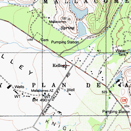 Topographic Map of Kellogg Post Office (historical), CA