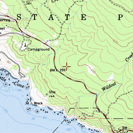 Topographic Map of Woodside Campground, CA