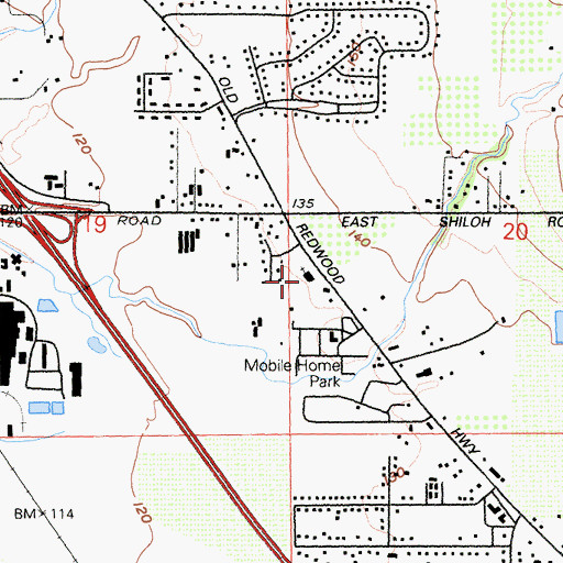 Topographic Map of Mark West Neighborhood Church, CA