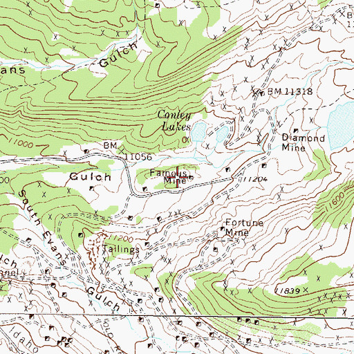 Topographic Map of Famous Mine, CO