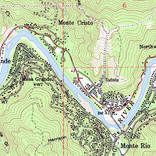 Topographic Map of Monte Rio Elementary School, CA