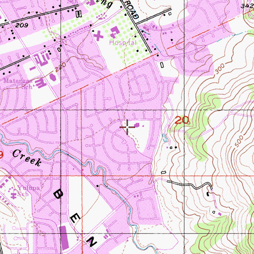 Topographic Map of Strawberry Elementary School, CA