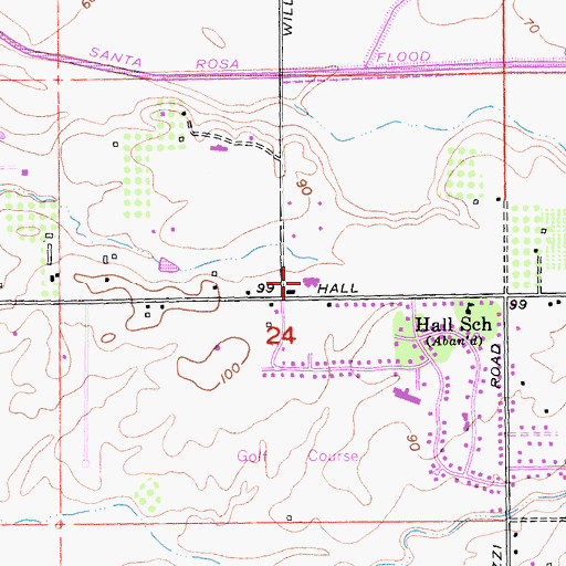 Topographic Map of Willowside Elementary School, CA