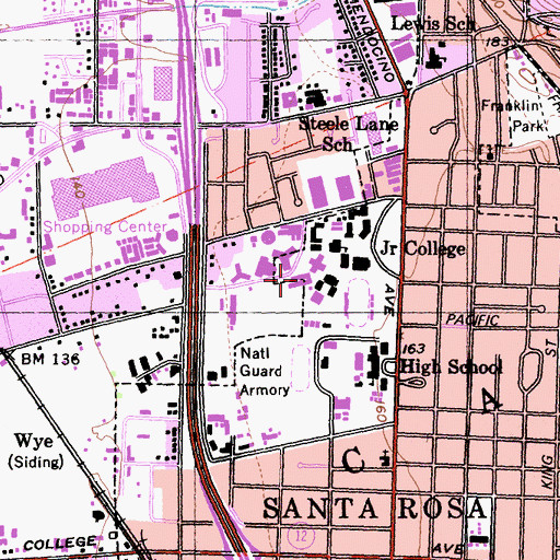 Topographic Map of Barnett Hall, CA