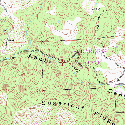 Topographic Map of Pony Gate Gulch, CA