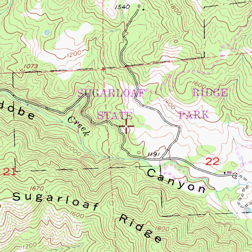 Topographic Map of Pony Gate Trail, CA