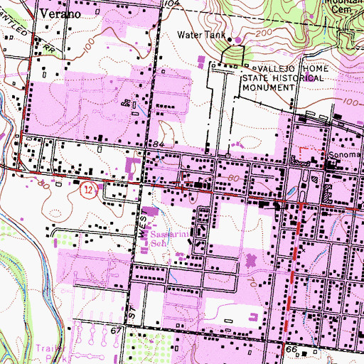 Topographic Map of Saint Francis Solano School, CA