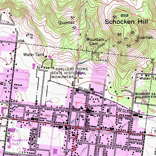 Topographic Map of Hughes Park, CA
