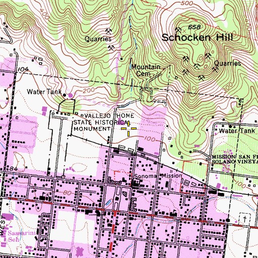 Topographic Map of Hughes Park, CA