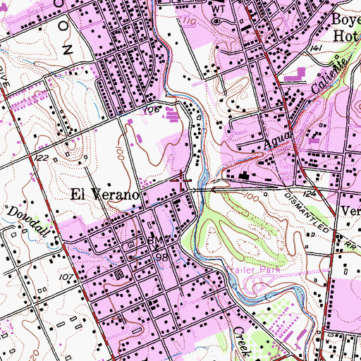 Topographic Map of Verano Park, CA