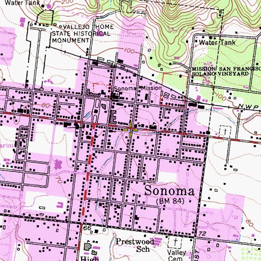 Topographic Map of Nathanson Creek Bridge, CA